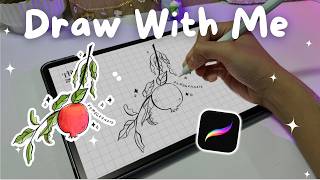 Procreate Drawing Process Digital Art on iPad Fruit Composition Illustration [upl. by Armbrecht]