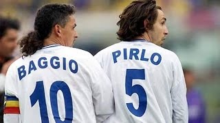 Perfect Pirlo pass for Brilliant Baggio goal  Juventus v Brescia [upl. by Vasilek]