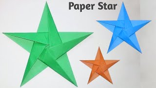 Origami Five Pointed Star  Easy Origami Star Tutorial  Paper Origami [upl. by Ahsienroc474]