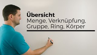 Übersicht Menge Verknüpfung Gruppe Ring Körper algebraische Strukturen  Mathe by Daniel Jung [upl. by Ettelocin]