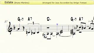 Estate Bruno Martino  Jazz Accordion Sheet music [upl. by Aiem]