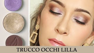 Idea trucco occhi principianti soft e luminoso lilla e oro [upl. by Nnylarat]