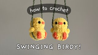 Crochet Swinging Birdy · Easy NoSew Amigurumi Tutorial [upl. by Attegroeg]