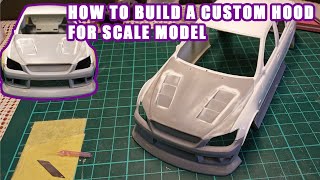 How to build a custom hoodbonnet for scale model Toyota Altezza BN Sports [upl. by Lukash]