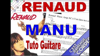 RENAUD MANU  Tuto guitare  assez facile Tabs [upl. by Iot]