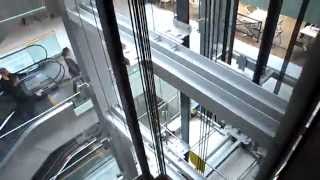 Two elevators tyssenkrupp shopping center Porte Jeune Mulhouse France [upl. by Chappelka]