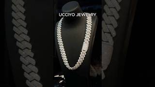 20mm 3 Rows Moissanite Cuban Link Chain jewelry necklace cubanlink rappers icedoutchain [upl. by Reinwald204]