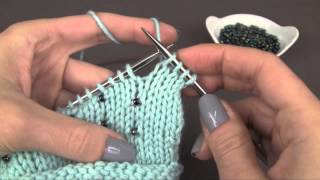 Knitting with Beads the stringing method Tutorial [upl. by Mariel]