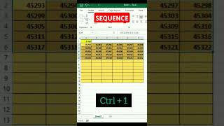 SEQUENCE excel excelshortcuts exceltips exceltricks trending ytshorts youtubeshorts shorts [upl. by Reivaxe]