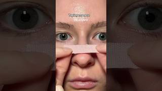 Nose tape routine no surgery 👀 nosetape bettersleep sleephacks beautyhacks glowup skincare [upl. by Malissia]