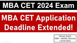 MBA CET 2024 Official Update  Application Deadline Extended  Mission JBIMS Mumbai [upl. by Noffihc390]