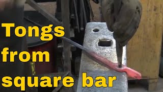 Blacksmith tongs from Square bar with drawn out reins [upl. by Colb507]