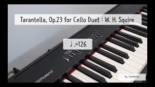 Piano part  Tarantella Op23 for Cello Duet  W H Squire ♩126 by Eunmusic [upl. by Eyllib]