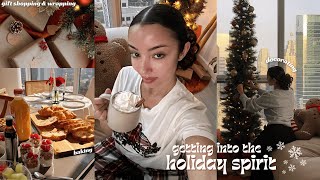 THE COZIEST HOLIDAY VLOG  decorating my first apartment  christmas shopping  gift ideas  baking [upl. by Attiuqihc311]