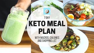 KETOGENIC DIET Meal Plan  7 DAY FULL MEAL PLAN for Beginners [upl. by Hirst]