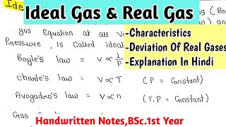 Ideal Gas amp Real Gas  Characteristics  Deviation Of Real Gases From Ideal Gas  BScNotes [upl. by Rebmaed558]