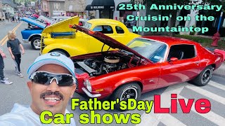 Live 25th Anniversary Mountaintop Fathers Day Car Show in Catskill Tannersville NY 2023 [upl. by Dan]