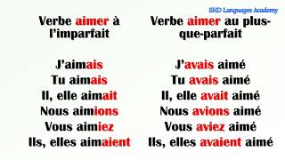 Conjugaison du verbe quotAIMERquot au présentpassé composéfutur simpleimparfaitpassé learn french [upl. by Anuat164]