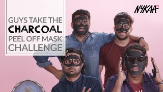 Boys Take The Charcoal Peel Off Mask Challenge  Filtercopy  Nykaa [upl. by Doowron76]