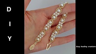 Diy beads bracelet Beginner bracelet tutorial Easy bracelet pattern [upl. by Afira]