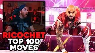 WWE Ricochet TOP 100 Crazy Moves [upl. by Brinna]