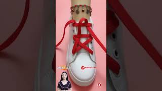 Easy star design lacing sneakers shoe laces for girls Trendy shoelacing shoelaces shorts [upl. by Felt]