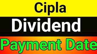 Cipla dividend payment date💥cipla dividend 2024🤑cipla dividend🔥cipla ka dividend kab milega [upl. by Craggy]