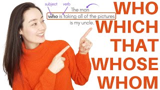 RELATIVE PRONOUNS  RELATIVE CLAUSES  ADJECTIVE CLAUSES  who which that whose whom [upl. by Harneen]