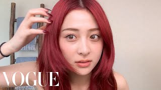 LE SSERAFIM’s HUH YUNJIN on Her Skin Care Routine amp Eyelash Curling Trick  Beauty Secrets  Vogue [upl. by Knarf937]