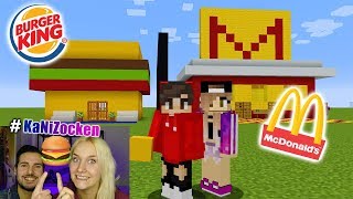 MC DONALDS VS BURGER KING Minecraft Build Battle  KAAN VS NINA  Wo schmeckt es besser KaNiZocken [upl. by Fania]