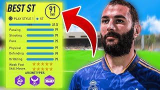 NEW 91 RATED BEST STRIKER BUILD in FIFA 22 Pro Clubs [upl. by Yekim782]