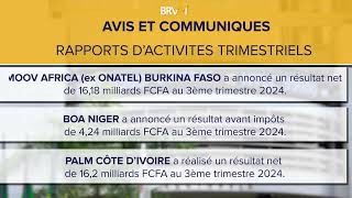 COMMUNIQUÉ DU MARCHE FINANCIER RÉGIONAL DE LUEMOA [upl. by Bergeman]