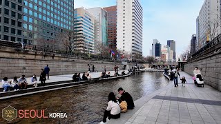 Walking from Myeongdong to Samcheongdong via Cheonggyecheon Stream •4k Seoul Korea [upl. by Davon]