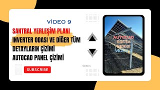 GES Santral Yerleşim  İnverter Odası Çizimi ve Diğer Detaylar  Autocad GES Proje Eğitimi Video 9 [upl. by Windy]