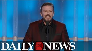 Ricky Gervais burns Hollywood elite at Golden Globes [upl. by Chappy]