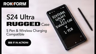 ROKFORM Galaxy S24 Ultra Rugged Case See how to use the S Pen amp wireless charging [upl. by Yesnyl]