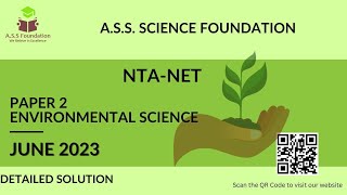 QUESTION NO7to 16JUNE 2023 DETAILED SOLUTION NET JRF ENVIRONMENTAL SCIENCE [upl. by Herrington]