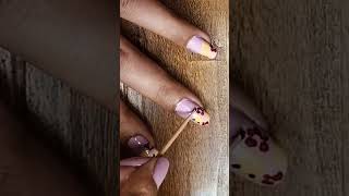 Easy Nail art with toothpick 💅 nailart easynailart naildesign floralnailart [upl. by Ronald]