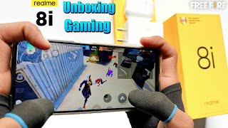 Realme 8i unboxing free fire 3 finger handcam gameplay one tap headshot Helio G96 processor [upl. by Arlette]