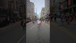 Whitehorse hill singers and dance troop at Chicago Columbus indigenous day parade 101424 [upl. by Yriek]