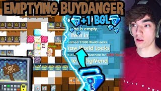 EMPTYING ALL BUYDANGER VENDS GETTING 1 BGL  Growtopia [upl. by Ahsurej]