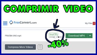 ➡️ Cómo COMPRIMIR un VÍDEO para que PESE MENOS 🚀 Gratis Online Sin Programas  2024 [upl. by Anirrehs]