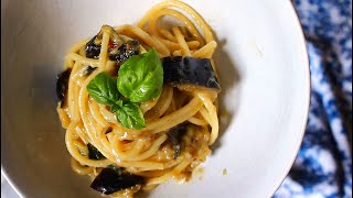 PASTA with GARLIC and AUBERGINES  Blue and White Recipes [upl. by Mail97]