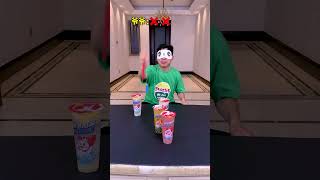 Drinking Milk Tea Challenge No Skills All LuckFunnyfamily Partygames Funny Shorts [upl. by Hedges4]