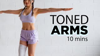 10 Mins Toned Arms Workout  No Equipment [upl. by Mchugh]