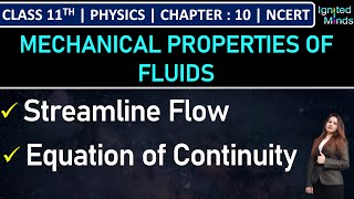 Class 11th Physics  Streamline Flow  Equation of Continuity  Chapter 10  NCERT [upl. by Rochkind]