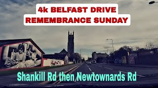 4k BELFAST DRIVE REMEMBRANCE SUNDAY Shankill Rd then over to Newtownards Rd [upl. by Karilynn]