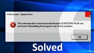 How to Fix VCRUNTIME140dll Missing System Error on Windows Complete Tutorial [upl. by Nahgiem]