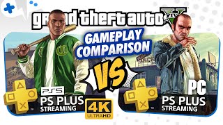 GTA 5 on PS Plus Premium  PS5 4K Streaming vs PC App [upl. by Noswad]