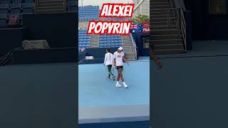 Alexei Popyrin practice court side alexeipopyrin popyrin popy alexei tennisplayer courtlevel [upl. by Aliwt185]